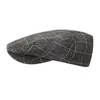 Береты 2022, мужская шляпа Sboy, винтажная весенне-осенняя повседневная плоская кепка в клетку, хлопок, мужской водитель, женский, Gatsby Gorras, BJM67