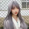 Perucas de cabelo feminino renda de renda original kwai o tiktok azul liu haichang hair hair hel staw red pography wig voz feminina m￣o r￡pida.