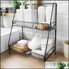 Storage Holders Racks Iron Wire Kitchen Storage Rack Cosmetic Makeup Basket Metal Spice Seasoning Holder Bathroom Shelf Desktop Ho Dhaks