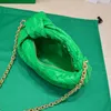 7a kutu kalitesi tasarımcı tote omuz çantası zincir çantalar lüks moda kadın dokuma gerçek deri yeşil çanta fermuarlı el çantası kuzu derisi hobo alışveriş cüzdan