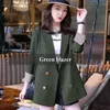 Costumes pour femmes Blazer vert décontracté de haute qualité manteaux pour femmes avec poche pour femmes mode bureau dame vêtements d'extérieur veste ample vêtements