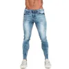 Mäns jeans gingtto mens jeans blå mager byxor denim byxor smala passformklassiska klassiska stretchgy elasiska midja stor storlek nyankomst 2022 t221102