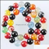 Agate Pierre Naturelle Mticolor Agate Boule Ronde Entretoise Perles En Vrac 4 6 8 10 12Mm Pour La Fabrication De Bijoux Fit Bracelet Diy By918 Drop Deliver Dhpwh