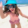 Chapéus de verão infantil meninas flexíveis anti-uv largura viseira chaps de viagem baby baby areia areia solar respirável Proteção solar