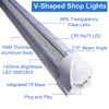 Stock aux États-Unis Tubes LED Lumière en forme de V 270 Angle design lumière LED T8 5000 lumens 72W 8ft 2.4m Refroidisseur Porte Intégrée T8 USASTAR