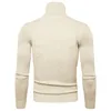 Suéteres para hombres Otoño e invierno Suéter de cuello alto suave sólido Flexibilidad Color Ajuste ajustado Top delgado