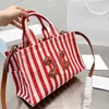 Сумки для брендов бренды Canvas Totes Stripes Crossbody Split Beach Женские сумочки нитка на кожи