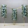 Decorative Flowers Gilded Wrought Iron Beveled Edge Background Shelf Screen Geometric Flower Stand Wedding Arch Props Frame Road Guide