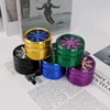 Tobacco Smoking cnc teeth filter net Herb Grinders 4 parts Aluminium Alloy material dia 63mm Straight waist eight teeth have 5 colors With Clear Top