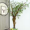 Decorative Flowers 100cm Artificial Fake Tree Twig Plants Pine Branches Liana Wall Hanging Grass Rattan Plastic Flexible Flower Vines