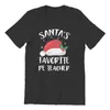 Men's T Shirts Wholesale Summer Santa's Favorite Pe Teacher US Size O-neck Harajuku High Street Sleeve Streetwear 16