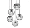 Lampes suspendues en verre teinté moderne, luminaire décoratif d'intérieur, idéal pour un salon, une salle à manger ou une chambre à coucher, gris fumé