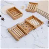 Soap Dishes Bathroom Storage Soap Holders Bamboo Draining Natural Soaps Tray Box El Wash Basin Strong 5 26Zz Q2 Drop Delivery Home G Dhf9R