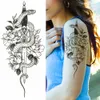 Tatuajes temporales 100 piezas Ventas al por mayor Impermeable Etiqueta engomada del tatuaje temporal Lobo Tigre Cráneo Serpiente Flor Cuerpo Brazo Henna Mangas falsas Hombre Mujer 221102