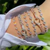 Charm Armbanden ontwerp dunne cz cuban link chain verharde zirconia karabijn iced out bling armband voor vrouwen 221114