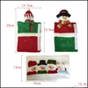 Décorations De Noël Décorations De Noël T84E 3 Pcs Réfrigérateur Poignée Ers Père Noël Four À Micro-Ondes Antibrûlure Gants Année Fête H Dhkd6