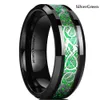 Винтажные мужские кольца с зубчатым колесом серебряного цвета из нержавеющей стали, мужские кольца с кельтским драконом, черное кольцо из углеродного волокна, мужское обручальное кольцо285l