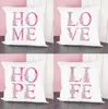 Cuscino Monogramma floreale Getta cuscini Fodera per lettera Home Love Cover Divano Cojines Decorativos Para Sofa Decor