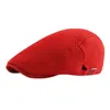 Шариковые шапки мужчина дышащая сетка летняя шляпа Sboy Beret Cap Cabbie Flate