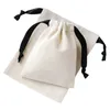 Sacs en toile de coton avec cordon de serrage, pochette d'emballage pour cadeaux de noël et de mariage