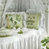 Cuscino elegante federa verde chiaro divano letto da soggiorno in pizzo pastorale di lusso francese americano