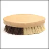 Cleaning Brushes Kitchen Wooden Cleaning Brush Environmentally Friendly Bamboo And Sisal Coarse Brown Plate Brushes For Vegetables F Dhkjd