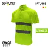 polo shirt fiber seamless go dry performance tee for men's hi vis reflective safety t-shirt no side seam dry fit polo t shirts