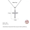 Pendant Necklaces Style 925 Sterling Silver Fashion Women's Cross Necklace Christian Jesus Religious Creative Jewelry