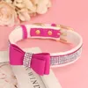 Dog Collars Bling Rhinestone Collar Cute Bowknot Puppy Cat Soft Padded Pet Necklace With Bowtie Warm For Small Dogs Chihuahua