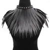 Women's Tanks Exaggerated Gothic PU Leather Long Tringe Necklaces Women Punk Strange Handmade Jewelry