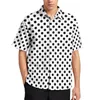 Casual shirts uit de heren 80s Stijl Design Strand shirt mannelijke zwarte polka dots blouses short-mouw esthetiek oversized