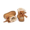Детская обувь Uggi австралийские теплые ботинки малыши мини -половина снежного ботинка с Bows Girls Bowknot Shoes Kids Trainers Trainers Кожаная обувь