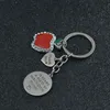 HART CHARM roestvrijstalen lerarendag sleutelring voor lerarenbrief druipend olie -email Keychain Flower Pendant Key Chain Fashion sieraden