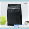 Packing Bags 20 Pcs/Lot Box Pouch Half Pound Coffee Bag With Pocket Zip And Oneway Degassing Vae Aluminum Foil Air Tea Pack Drop Del Dhrzh