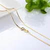 Genuine 14k Gold Color Necklace For Women Water Wave Chain Bone starry 18 inches Pendant Fine Jewelry 220216277R8329952