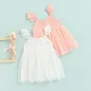M￤dchenkleider Kleinkind Kid Baby Sommerkleid Prinzessin ￤rmelloses Feste Farbe Blumen Top Mesh Tutu Geburtstagsgeschenke