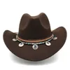 Cappello da cowboy equestre occidentale da uomo, berretto da cowgirl da equitazione, tesa larga