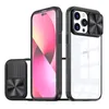 Transparent Cases Slide Camera Protection Clear Acrylic Back Cover Soft TPU Bumper For iPhone 14 13 12 11 Pro Max XR XS X 8 Plus Samsung S22 S23 Ultra A13 A53 A73 A03 Core