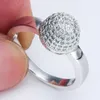 Eheringe Hainon Mode Runde Kugel Silber Farbe Ring Mikro Gepflastert Weiß Zirkon Luxus High Top Qualität Für Frauen Schmuck