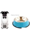 Dog Bowls Feeders Sublimation Bowls Personalized Name For Cats Dogs Stainless Steel Colored Pet Puppy Cat Nonslip Durable Pets Fee Dhdpy