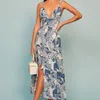 Casual jurken 2022 Maxi Summer for Women Spaghetti Riem Side Slit Long Boho Dress Woman Floral Print Chiffon