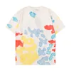 남성 디자이너 티셔츠 여름 여자 Tshirts 커플 인쇄 짧은 소매 티 스트리트웨어 흰색 낙서 패턴 미국 크기 m-xxl