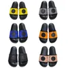 Gummibilder Sandaler Flip Flops Beach Shoes Designer fr￥n Grid Slipper Flat Bottoms Fashion Women M￤n med l￥da nr345