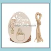 Party Decoration Creative Easter Wood Hanging Pendant 6 Styles Egg Ornament Party Supplies Craft Diy Tag Drop Delivery Home Garden DHLCD