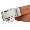 Belts Arrival Men's Genuine Leather Belt Brown Automatic Buckle Waist Strap Business Male 3.5 CM Width