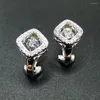 Stud Earrings Selling 925 Sterling Silver Dancing Diamond CZ Womens For Engagement / Party Birthday Gift