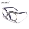 Lunettes de soleil Cadres JASPEER Rétro Carré Optique Lunettes Cadres Hommes Femmes Cristal De Luxe Lunettes Lentille Claire Lunettes Cadre Diamant Lunettes T2201114