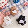 Porte-clés mignon porte-clés ours avec masque sac pendentif à la mode en peluche porte clé de voiture animal pour hommes femmes porte-clés style coréen bijoux cadeaux T220909