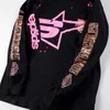 Designer Fashion Kanyes Hoodie Trendy Young Thug Sp5der 555555 Pink Star Print Camisetas de manga larga para parejas