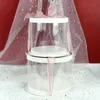 Confezione regalo 18 22cm Scatola per torta trasparente rotonda Scatole trasparenti in PVC Fiore rosa Dessert Orso Imballaggio Decorazioni per feste di compleanno per matrimoni 221108